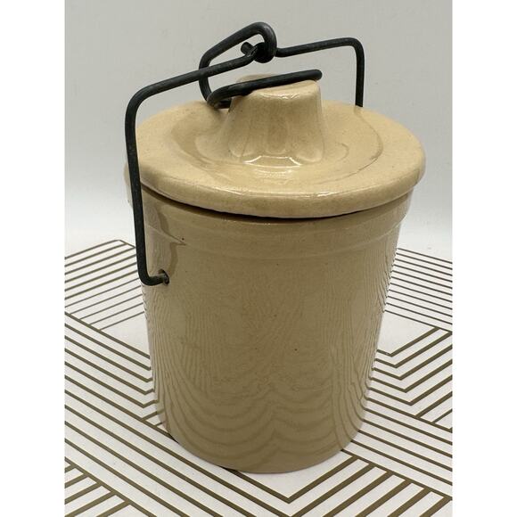 Vintage Tan Butter Crock MV MPA Country Decor - Picture 4 of 6